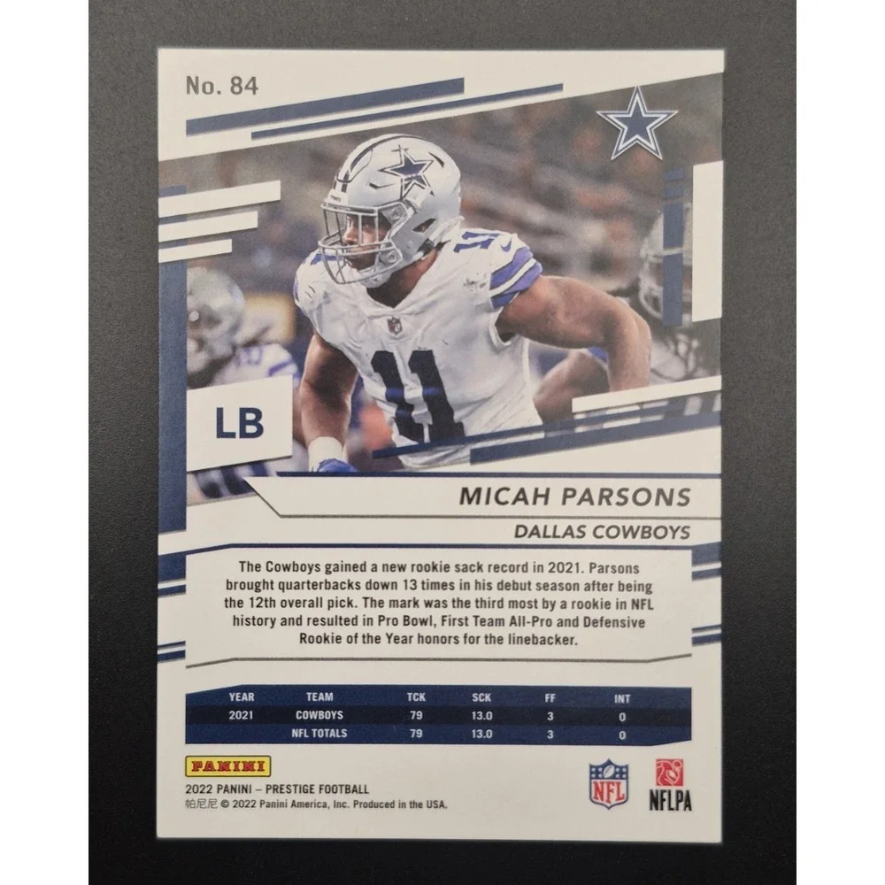 2022 Panini Prestige Micah Parsons #84 Xtra Points Green /249